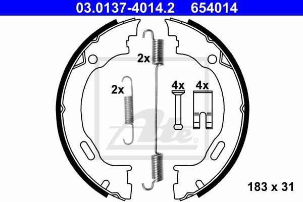 Bremsbackensatz, Feststellbremse Hinterachse ATE 03.0137-4014.2 von ATE