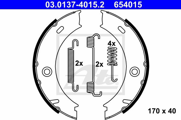 Bremsbackensatz, Feststellbremse Hinterachse ATE 03.0137-4015.2 von ATE