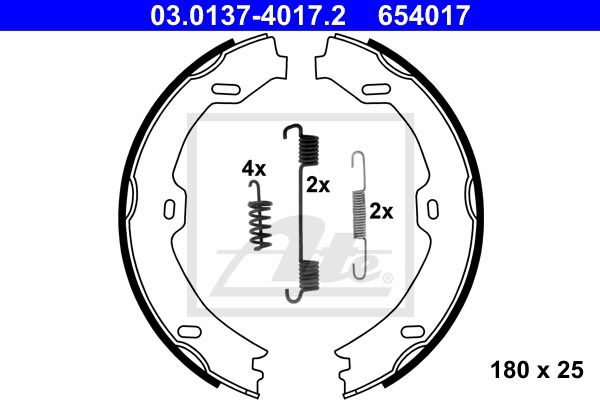 Bremsbackensatz, Feststellbremse Hinterachse ATE 03.0137-4017.2 von ATE