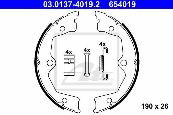 Bremsbackensatz, Feststellbremse Hinterachse ATE 03.0137-4019.2 von ATE