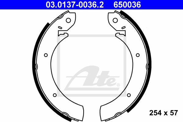 Bremsbackensatz Hinterachse ATE 03.0137-0036.2 von ATE