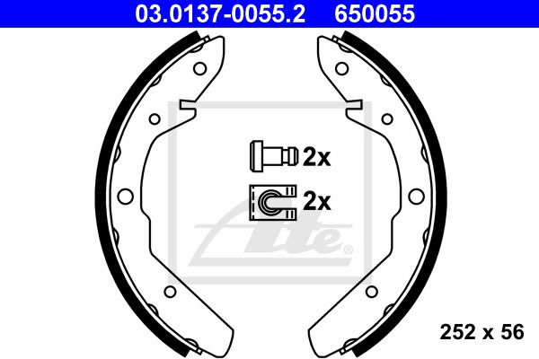 Bremsbackensatz Hinterachse ATE 03.0137-0055.2 von ATE