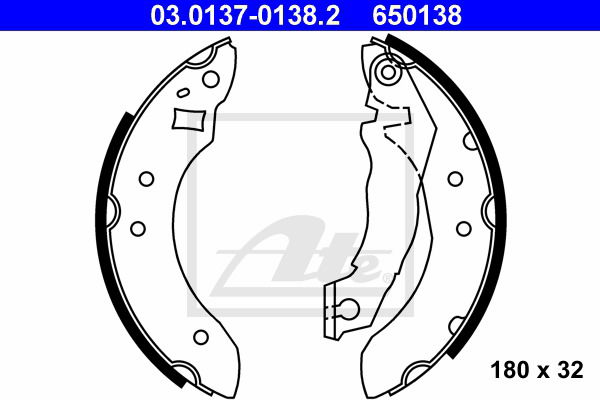 Bremsbackensatz Hinterachse ATE 03.0137-0138.2 von ATE