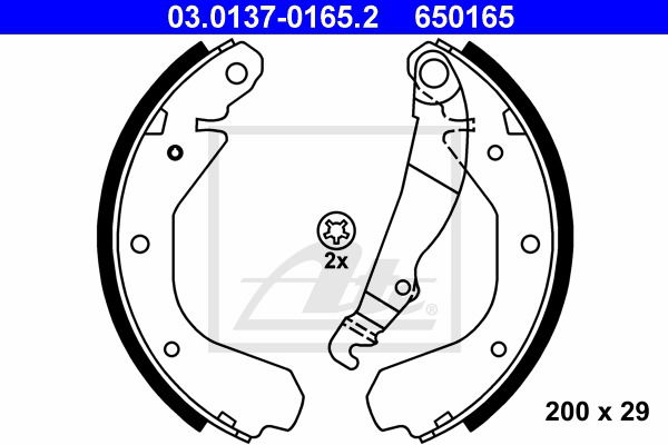 Bremsbackensatz Hinterachse ATE 03.0137-0165.2 von ATE