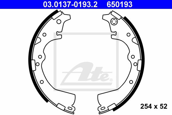 Bremsbackensatz Hinterachse ATE 03.0137-0193.2 von ATE