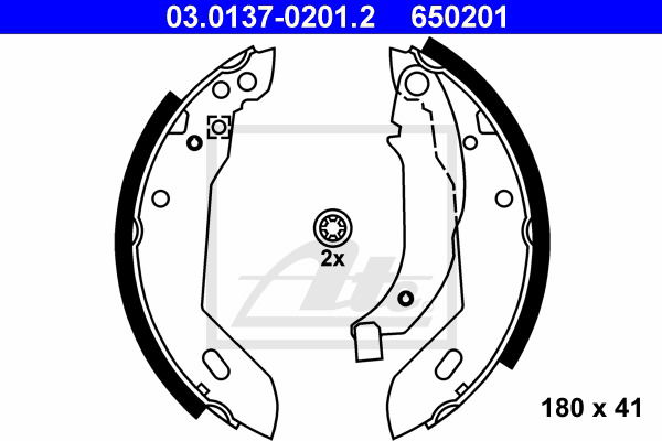 Bremsbackensatz Hinterachse ATE 03.0137-0201.2 von ATE