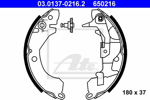 Bremsbackensatz Hinterachse ATE 03.0137-0216.2 von ATE