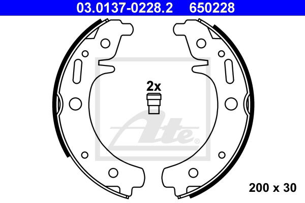 Bremsbackensatz Hinterachse ATE 03.0137-0228.2 von ATE