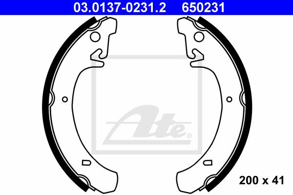 Bremsbackensatz Hinterachse ATE 03.0137-0231.2 von ATE