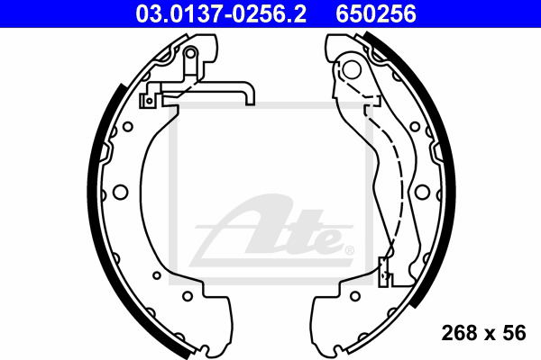 Bremsbackensatz Hinterachse ATE 03.0137-0256.2 von ATE