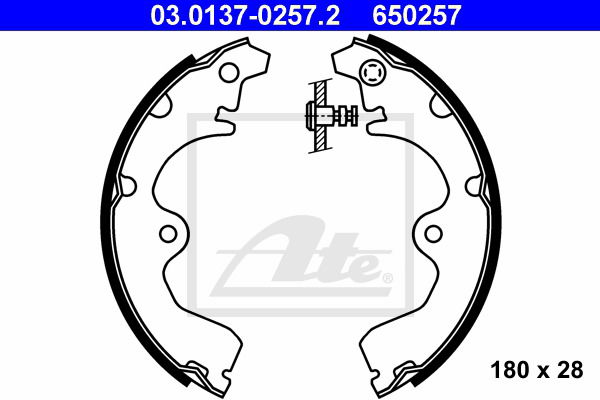 Bremsbackensatz Hinterachse ATE 03.0137-0257.2 von ATE