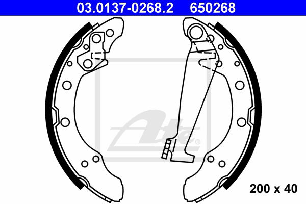 Bremsbackensatz Hinterachse ATE 03.0137-0268.2 von ATE