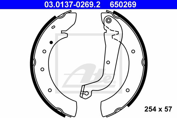 Bremsbackensatz Hinterachse ATE 03.0137-0269.2 von ATE