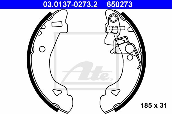 Bremsbackensatz Hinterachse ATE 03.0137-0273.2 von ATE