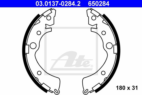 Bremsbackensatz Hinterachse ATE 03.0137-0284.2 von ATE