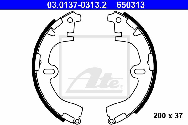 Bremsbackensatz Hinterachse ATE 03.0137-0313.2 von ATE