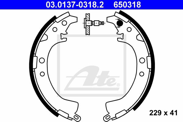 Bremsbackensatz Hinterachse ATE 03.0137-0318.2 von ATE