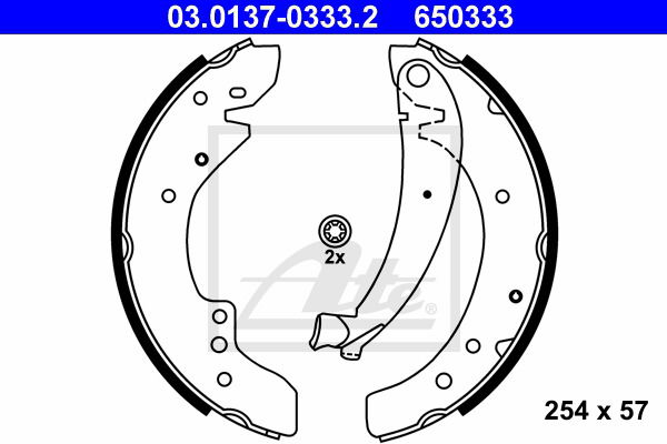 Bremsbackensatz Hinterachse ATE 03.0137-0333.2 von ATE