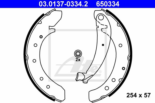 Bremsbackensatz Hinterachse ATE 03.0137-0334.2 von ATE