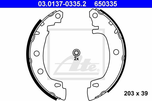 Bremsbackensatz Hinterachse ATE 03.0137-0335.2 von ATE