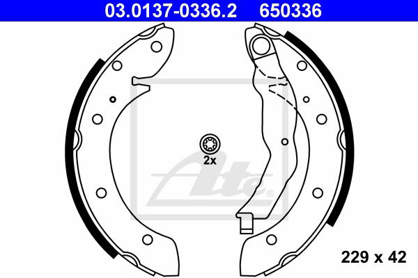 Bremsbackensatz Hinterachse ATE 03.0137-0336.2 von ATE