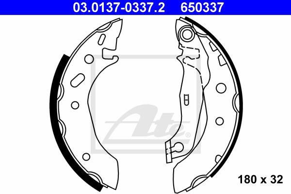 Bremsbackensatz Hinterachse ATE 03.0137-0337.2 von ATE