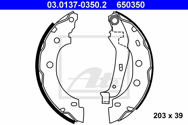 Bremsbackensatz Hinterachse ATE 03.0137-0350.2 von ATE