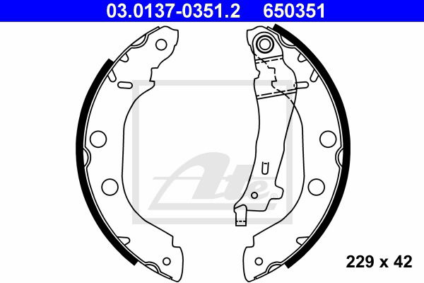 Bremsbackensatz Hinterachse ATE 03.0137-0351.2 von ATE