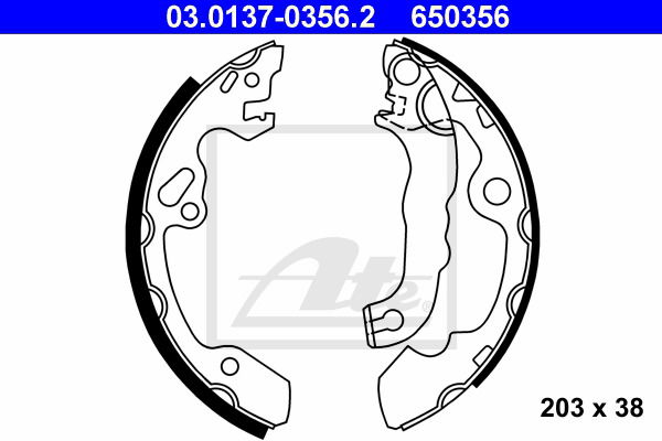 Bremsbackensatz Hinterachse ATE 03.0137-0356.2 von ATE