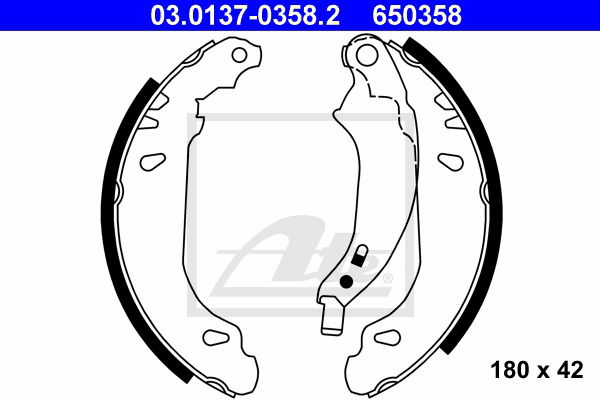 Bremsbackensatz Hinterachse ATE 03.0137-0358.2 von ATE