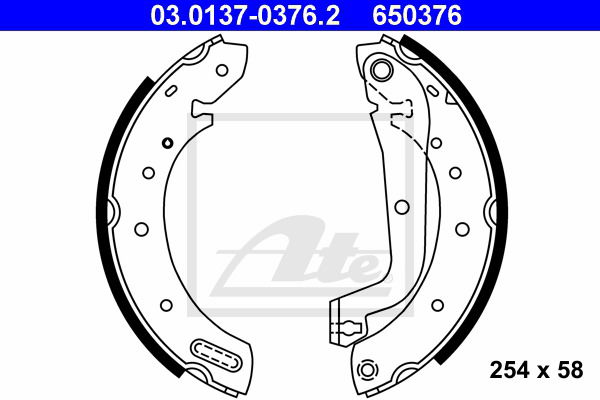 Bremsbackensatz Hinterachse ATE 03.0137-0376.2 von ATE