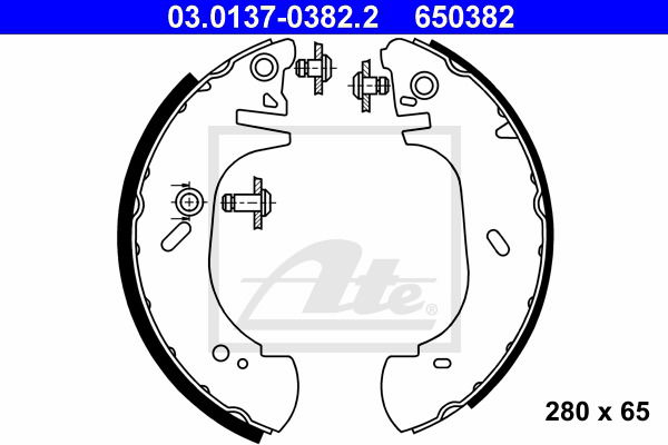 Bremsbackensatz Hinterachse ATE 03.0137-0382.2 von ATE