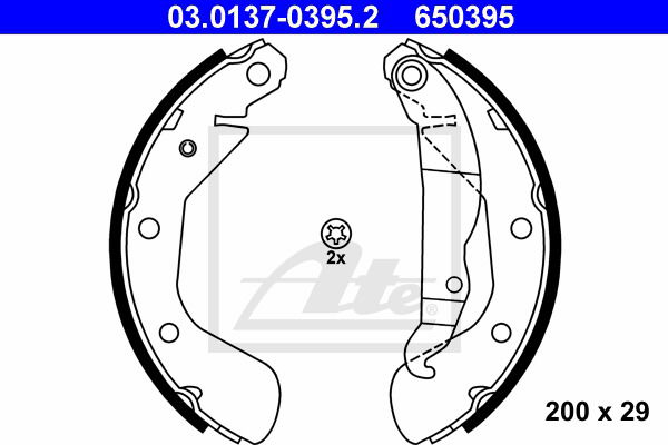 Bremsbackensatz Hinterachse ATE 03.0137-0395.2 von ATE