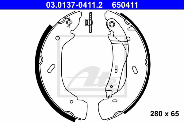 Bremsbackensatz Hinterachse ATE 03.0137-0411.2 von ATE