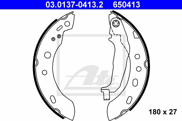 Bremsbackensatz Hinterachse ATE 03.0137-0413.2 von ATE