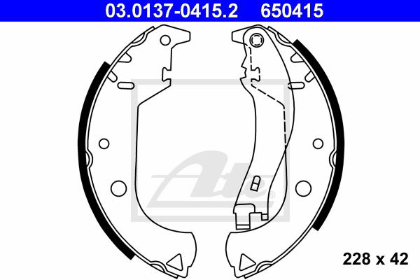 Bremsbackensatz Hinterachse ATE 03.0137-0415.2 von ATE