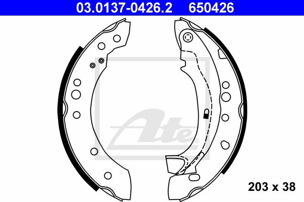 Bremsbackensatz Hinterachse ATE 03.0137-0426.2 von ATE