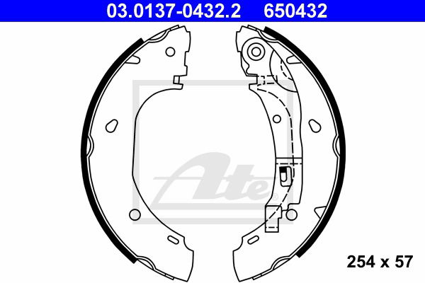 Bremsbackensatz Hinterachse ATE 03.0137-0432.2 von ATE