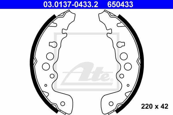 Bremsbackensatz Hinterachse ATE 03.0137-0433.2 von ATE