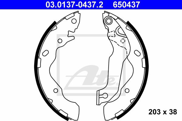 Bremsbackensatz Hinterachse ATE 03.0137-0437.2 von ATE