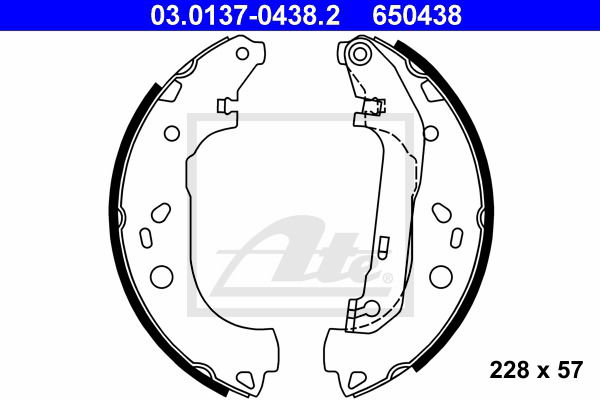 Bremsbackensatz Hinterachse ATE 03.0137-0438.2 von ATE