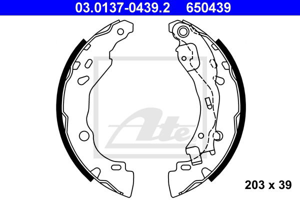 Bremsbackensatz Hinterachse ATE 03.0137-0439.2 von ATE