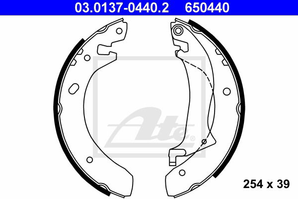 Bremsbackensatz Hinterachse ATE 03.0137-0440.2 von ATE