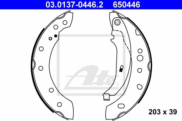 Bremsbackensatz Hinterachse ATE 03.0137-0446.2 von ATE