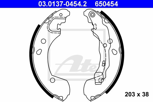 Bremsbackensatz Hinterachse ATE 03.0137-0454.2 von ATE