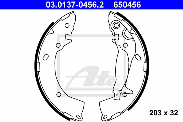 Bremsbackensatz Hinterachse ATE 03.0137-0456.2 von ATE