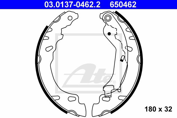 Bremsbackensatz Hinterachse ATE 03.0137-0462.2 von ATE