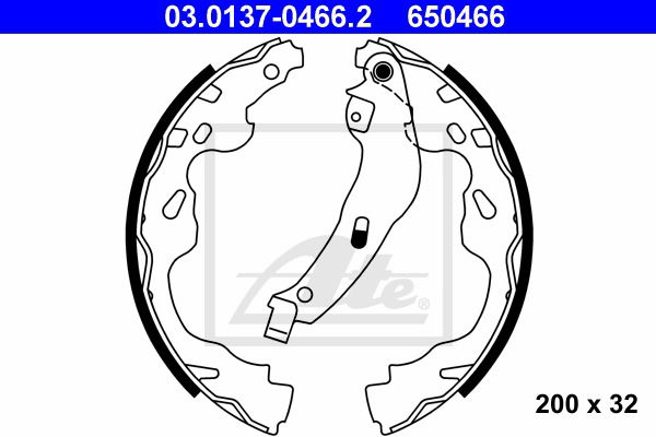 Bremsbackensatz Hinterachse ATE 03.0137-0466.2 von ATE