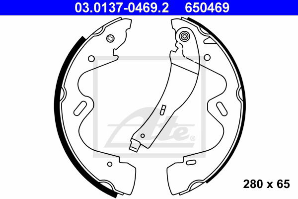 Bremsbackensatz Hinterachse ATE 03.0137-0469.2 von ATE