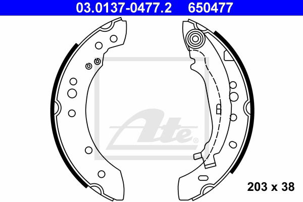 Bremsbackensatz Hinterachse ATE 03.0137-0477.2 von ATE